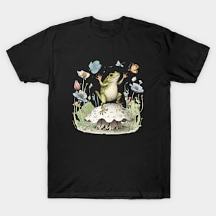 Cottagecore Aesthetic Frog Cute Vintage T-Shirt